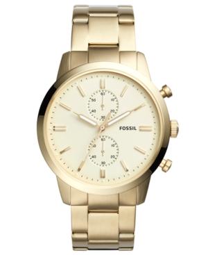 Fossil Men's Chronograph Townsman Gold-tone Stainless Steel Bracelet Watch 44mm