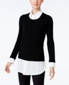 Charter Club Cashmere Layered-look Sweater, Only At Macy's