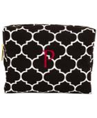 Cathy's Concepts Personalized Black Moroccan Lattice Cosmetic Bag