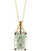 Le Vian Green Amethyst (9-3/4 Ct. T.w.), Chocolate Diamond (1/4 Ct. T.w.) And White Diamond Accent Pendant Necklace In 14k Gold