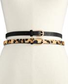 Vince Camuto 2-for-1 Solid & Animal-print Skinny Belts