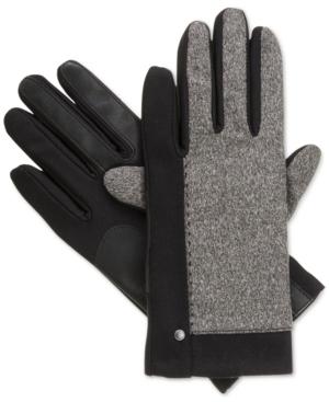 Isotoner Signature Melange Suede Chevron Gloves