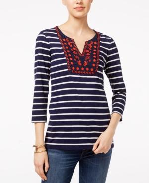 Tommy Hilfiger Rhys Embroidered Peasant Top, Only At Macy's