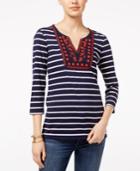 Tommy Hilfiger Rhys Embroidered Peasant Top, Only At Macy's