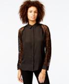 Rachel Rachel Roy Long-sleeve Lace Contrast Shirt