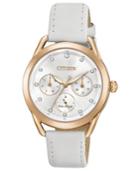 Citizen Drive From Citizen Eco-drive Women's Chronograph White Leather Strap Watch 38mm