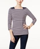 Charter Club Snap-cuff Square-neck Top, Created For Macy's