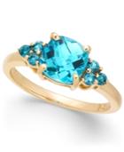 Blue Topaz Statement Ring (2-1/10 Ct. T.w.) In 14k Gold