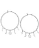Lucky Brand Silver-tone Dangles Hoop Earrings