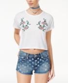 Polly & Esther Juniors' Embroidered Cropped T-shirt