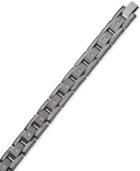Esquire Men's Jewelry Diamond Bracelet (1/10 Ct. T.w.) In Gunmetal Ip Over Stainless Steel, Only At Macy's