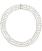 Belle De Mer Cultured Freshwater Pearl Three Layer Necklace (7-8mm)