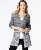 Style & Co. Petite Marled-knit Hooded Cardigan, Only At Macy's