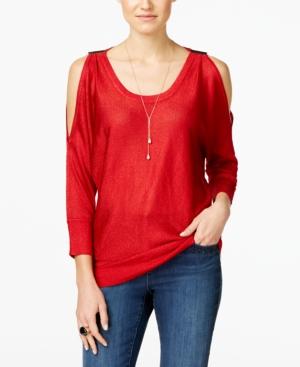 Inc International Concepts Embellished Cold-shoulder Top, Only At Macy's