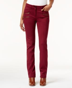 Style & Co Zip-detail Straight-leg Pants, Created For Macy's