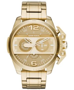 Diesel Men's Chronograph Ironside Gold-tone Stainless Steel Bracelet Watch 55x48mm Dz4377