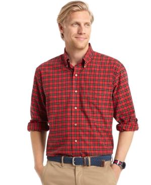Izod Medium Plaid Long-sleeve Button-down Shirt