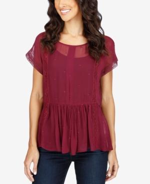 Lucky Brand Sheer Peplum Top