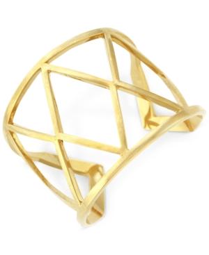 Vince Camuto Gold-tone Geometric Openwork Cuff Bracelet
