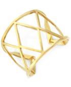 Vince Camuto Gold-tone Geometric Openwork Cuff Bracelet