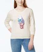 Pretty Rebellious Juniors' Ice Cream Sequin Sweatshirt