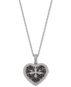 Diamond Locket Pendant Necklace (1/10 Ct. T.w.) In Sterling Silver