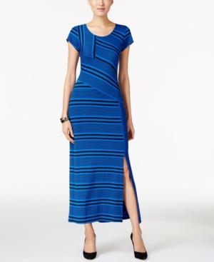 Ny Collection Petite Striped Maxi Dress