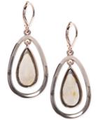 Anne Klein Rose Gold-tone Multi-stone Leverback Earrings
