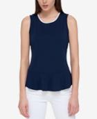 Tommy Hilfiger Sleeveless Peplum Top, Only At Macy's