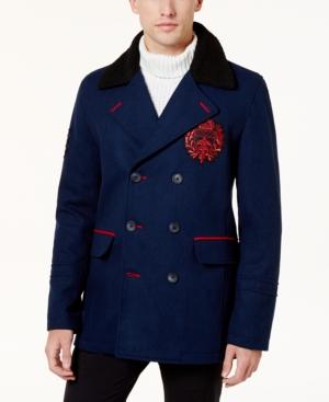 Inc International Concepts Men's Double-breasted Topcoat With Fleece-lined Collar, Created For Macy's