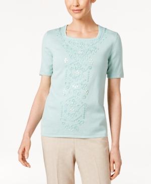 Alfred Dunner Ladies Who Lunch Embroidered Sweater