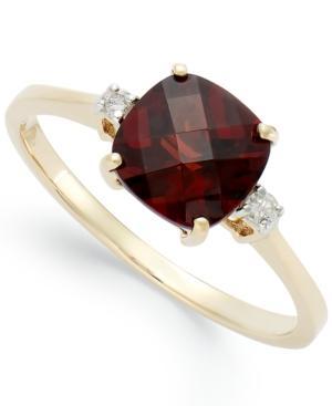 14k Gold Garnet (1-7/8 Ct. T.w.) And Diamond Accent Ring