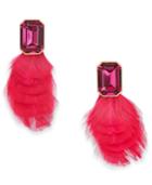 Kate Spade New York Gold-tone Crystal & Feather Stud Earrings