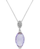 Amethyst (3 Ct. T.w.) And Diamond Accent Pendant Necklace In 14k White Gold