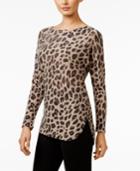 Charter Club Cashmere Animal-print Sweater, Only At Macy's