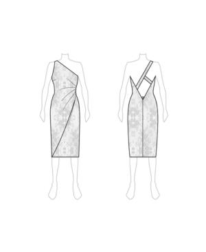 Fame And Partners One-shoulder Lace Petti-length Dress