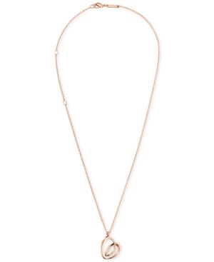 Calvin Klein Warm Rose Gold-tone Pvd Artistic Heart Pendant Necklace Kj5apn100100