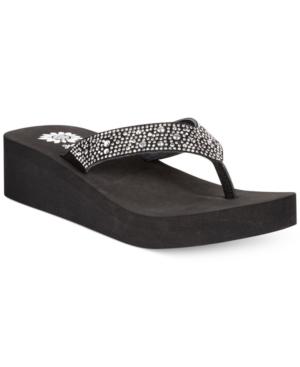 Yellow Box Africa Rhinestone Platform Flip Flops Women's Shoes