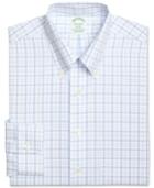 Brooks Brothers Men's Milano Extra Slim-fit Non-iron Blue Plaid Dress Shirt