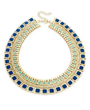 Thalia Sodi Gold-tone Blue Enamel Collar Necklace, Only At Macy's