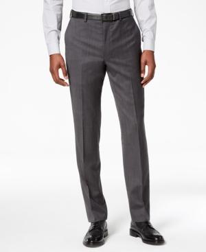 Dkny Men's Slim-fit Stretch Textured Suit Pants