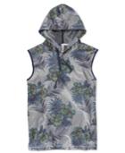 Univibe Men's Deeper Floral-print Sleeveless Hoodie T-shirt