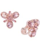Anne Klein Rose Gold-tone Crystal Cluster Clip-on Earrings