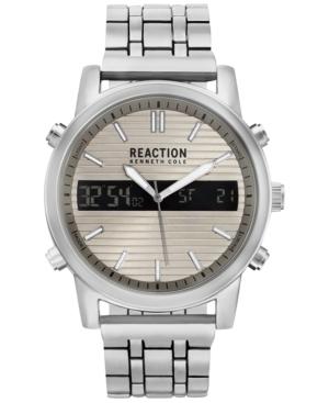 Kenneth Cole Reaction Men's Analog-digital Silver-tone Bracelet Watch 44mm