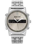 Kenneth Cole Reaction Men's Analog-digital Silver-tone Bracelet Watch 44mm