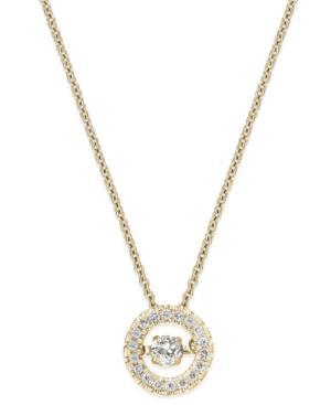 Twinkling Diamond Star Diamond Circle Pendant Necklace In 10k Gold (1/4 Ct. T.w.)