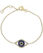 Effy Sapphire (1/4 Ct. T.w.) And Diamond (1/6 Ct. T.w.) Evil Eye Bracelet In 14k White Gold(also Available In 14k Yellow Gold)
