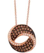 Le Vian Chocolatier Diamond Swirl 18 Pendant Necklace (9/10 Ct. T.w.) In 14k Rose Gold