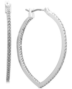 Anne Klein Pave Pointed 1 1/4 Hoop Earrings
