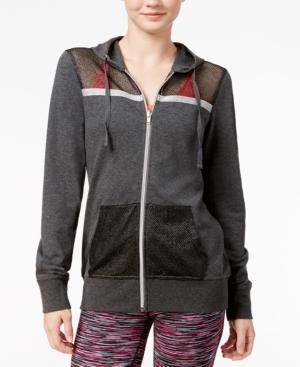 Material Girl Active Juniors' Mesh Zip-up Hoodie, Only At Macy's